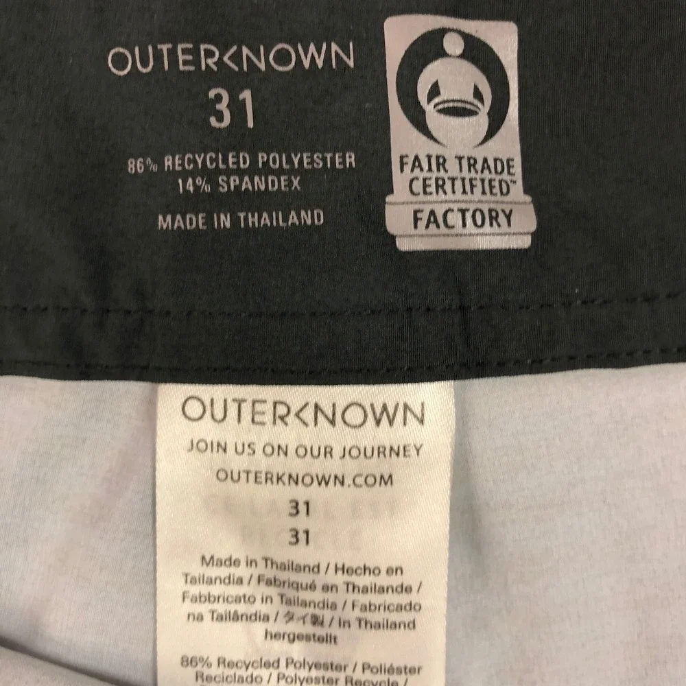 Outerknown Mens 31 Blue Stripe Recycled Polyester Board Shorts Swim Beach